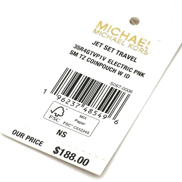 Michael Kors Jet Set Travel Small Top Zip Coin Pouch w ID Holder Electric Pink - Picture 8 of 8